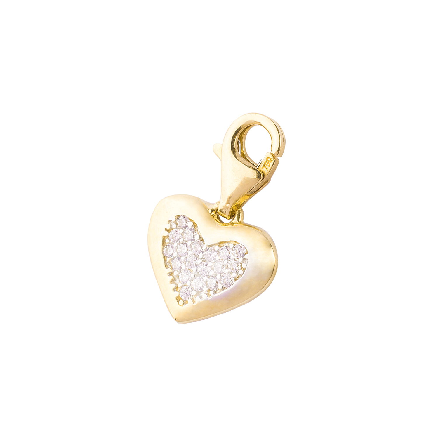 Pendiente de Oro 18kt Corazon Circon 1
