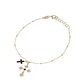 Pulsera de Plata Esterlina 925 Cruz Onix Revestido en Oro 18kt - Miniatura 1