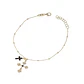Pulsera de Plata Esterlina 925 Cruz Onix Revestido en Oro 18kt - Miniatura 3