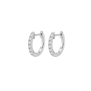 Aros Oro Blanco 18kt Diamantes 27Pts Argollas XS