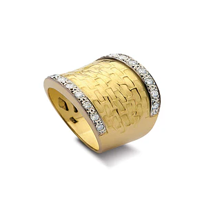 Anillo Oro Amarillo 18kt Modelo Vetuz 16 Diamantes 2pts