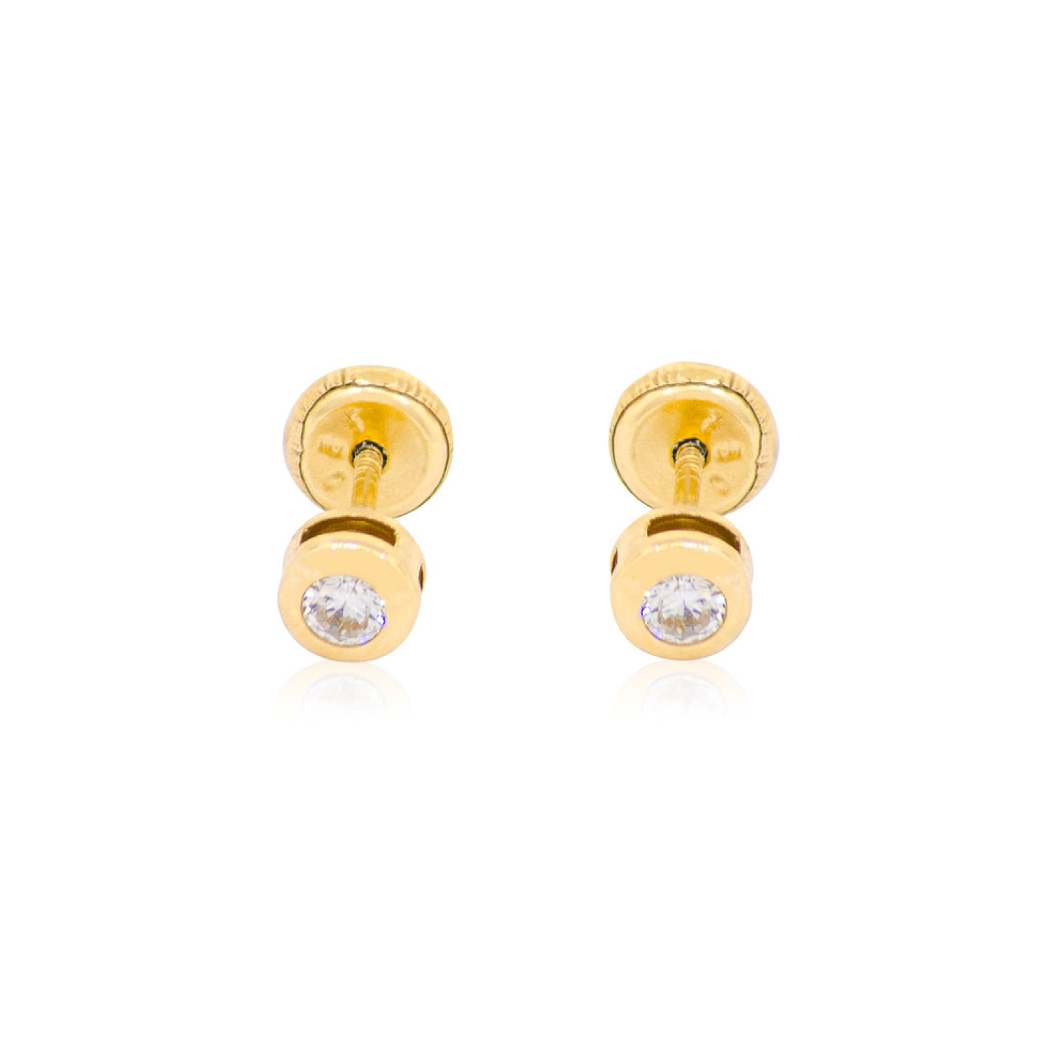 Aros de Oro 18kt Pto de Luz 3,5mm con Circonita 1