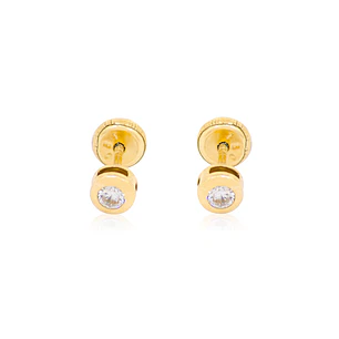 Aros de Oro 18kt Pto de Luz 3,5mm con Circonita