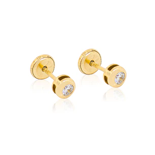 Aros de Oro 18kt Pto de Luz 3,5mm con Circonita