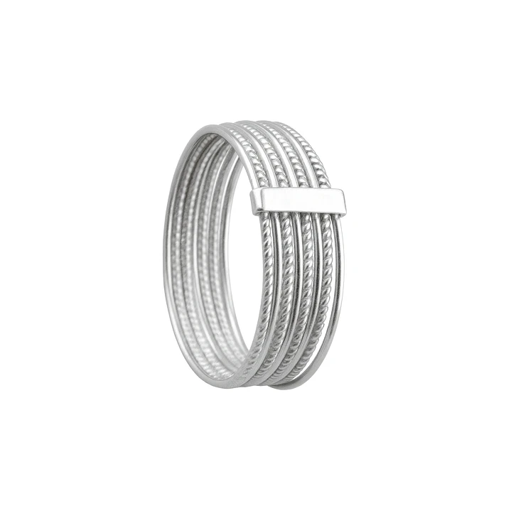 Anillo Oro 18kt Platino Semanario Barra 5