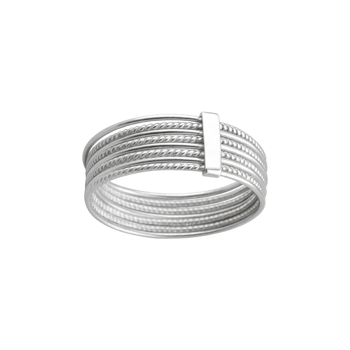 Anillo Oro 18kt Platino Semanario Barra 6