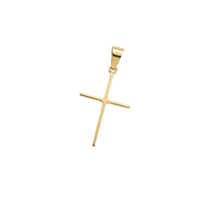 Colgante de Oro Miel 18kt Cruz Relieve 15X25mm