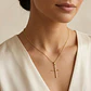 Colgante de Oro Miel 18kt Cruz Relieve 15X25mm - Miniatura 4