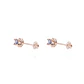 Aros Oro Miel 18kt Chaton Agua Marina 3mm - Miniatura 1