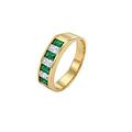 Anillo Oro Miel 18kt Esencia Esmeraldas y Circonitas