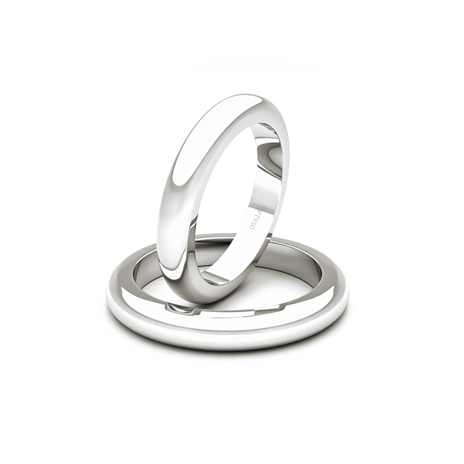 Par Argollas Matrimonio de Platino Inglés Padua 3,0mm 1