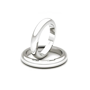 Par Argollas Matrimonio de Platino Inglés Padua 3,0mm