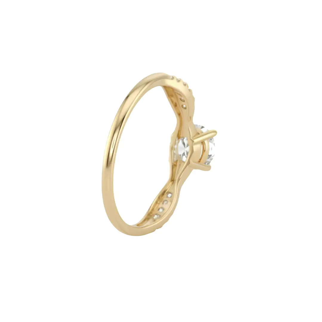 Anillo Oro Miel 18kt Corona Celestial 2