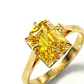 Anillo Oro 18kt Solitario Rectangular Circonita - Miniatura 2