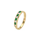 Anillo Oro Miel 18kt Armonía con Esmeraldinas y Circonitas - Miniatura 1