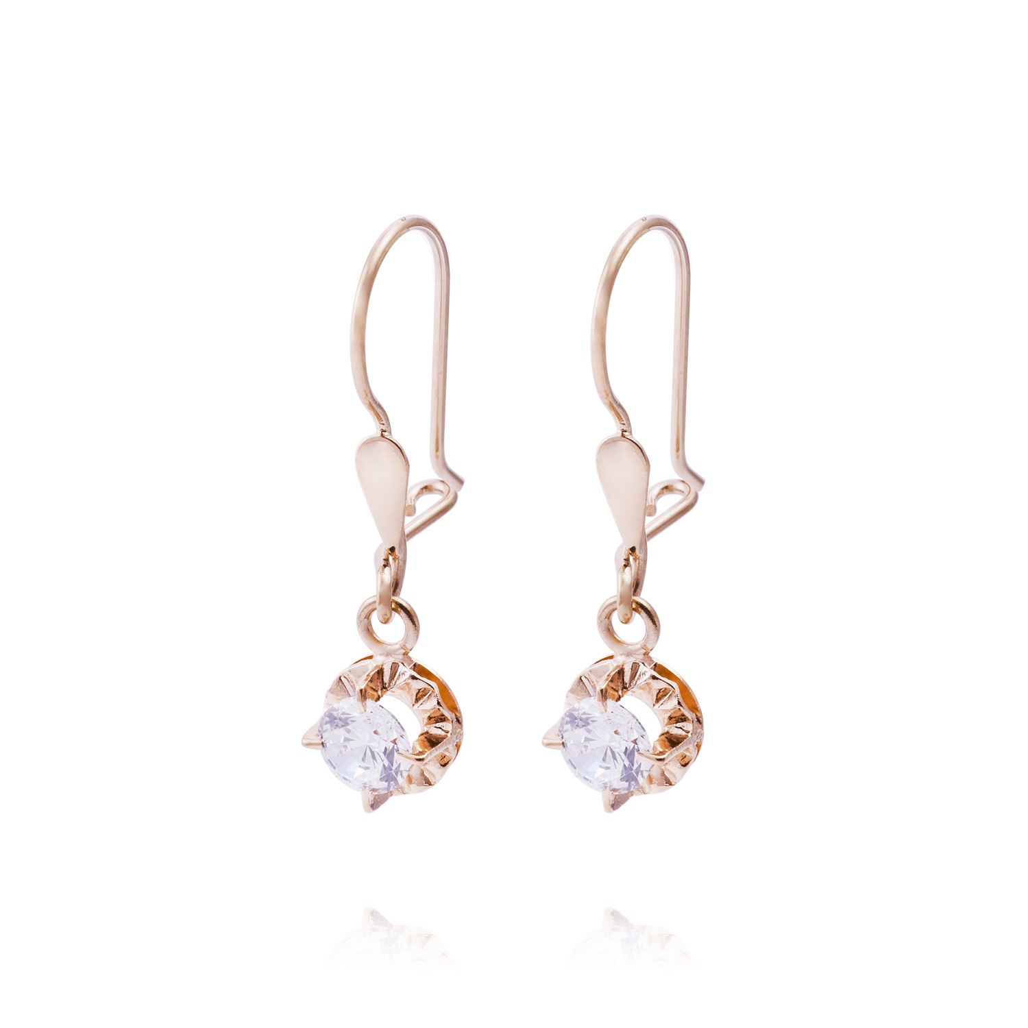 Aros Oro Miel 18kt Chatón Colgante 1