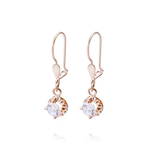 Aros Oro Miel 18kt Chatón Colgante