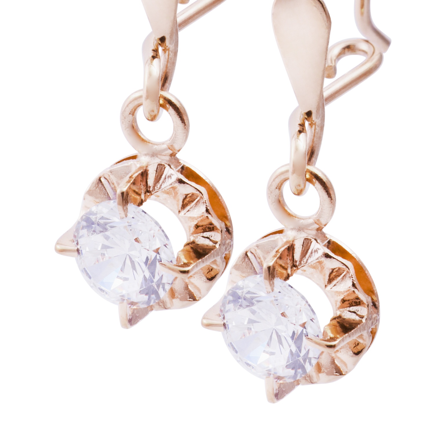 Aros Oro Miel 18kt Chatón Colgante 2