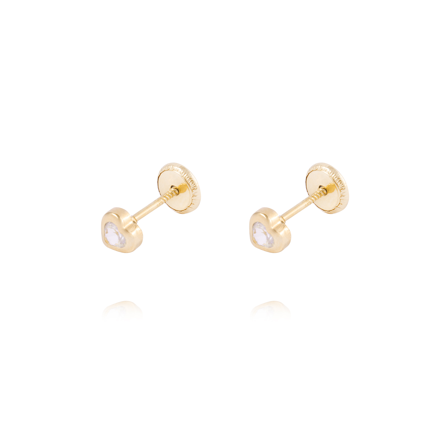 Aros de Oro 18kt Corazón Circón 1