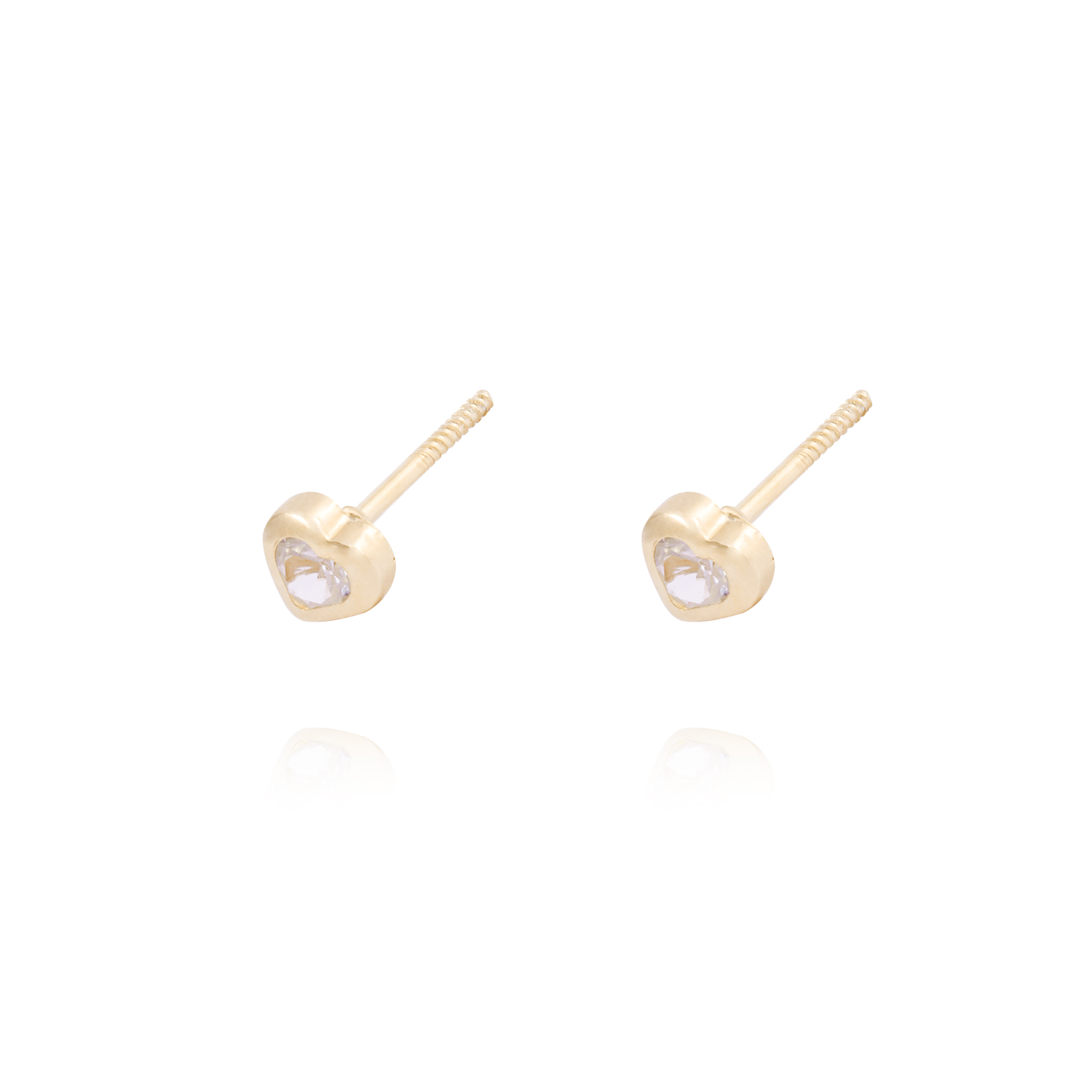 Aros de Oro 18kt Corazón Circón 2
