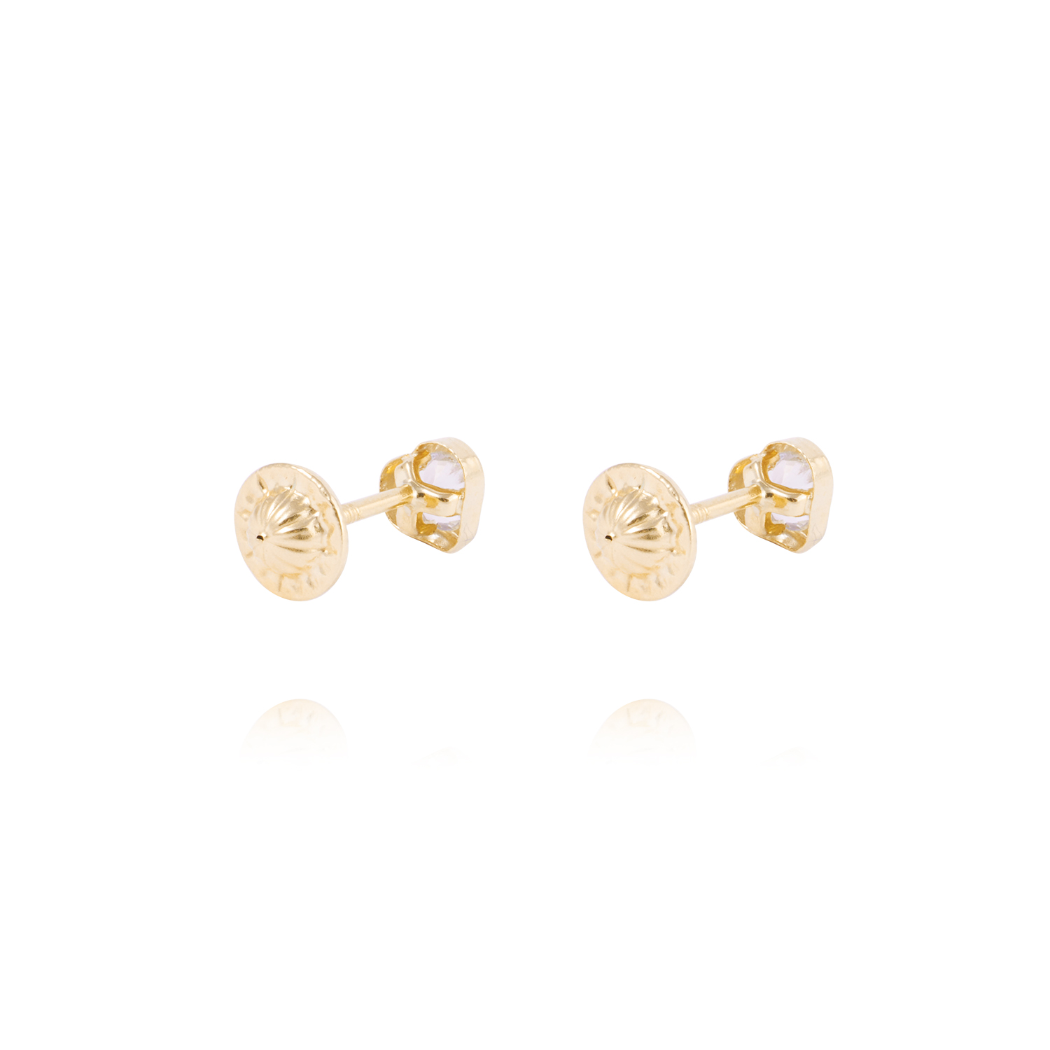 Aros de Oro 18kt Corazón Circón 3