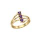 Anillo Oro Miel 18kt Trilogía con Amatista - Miniatura 3