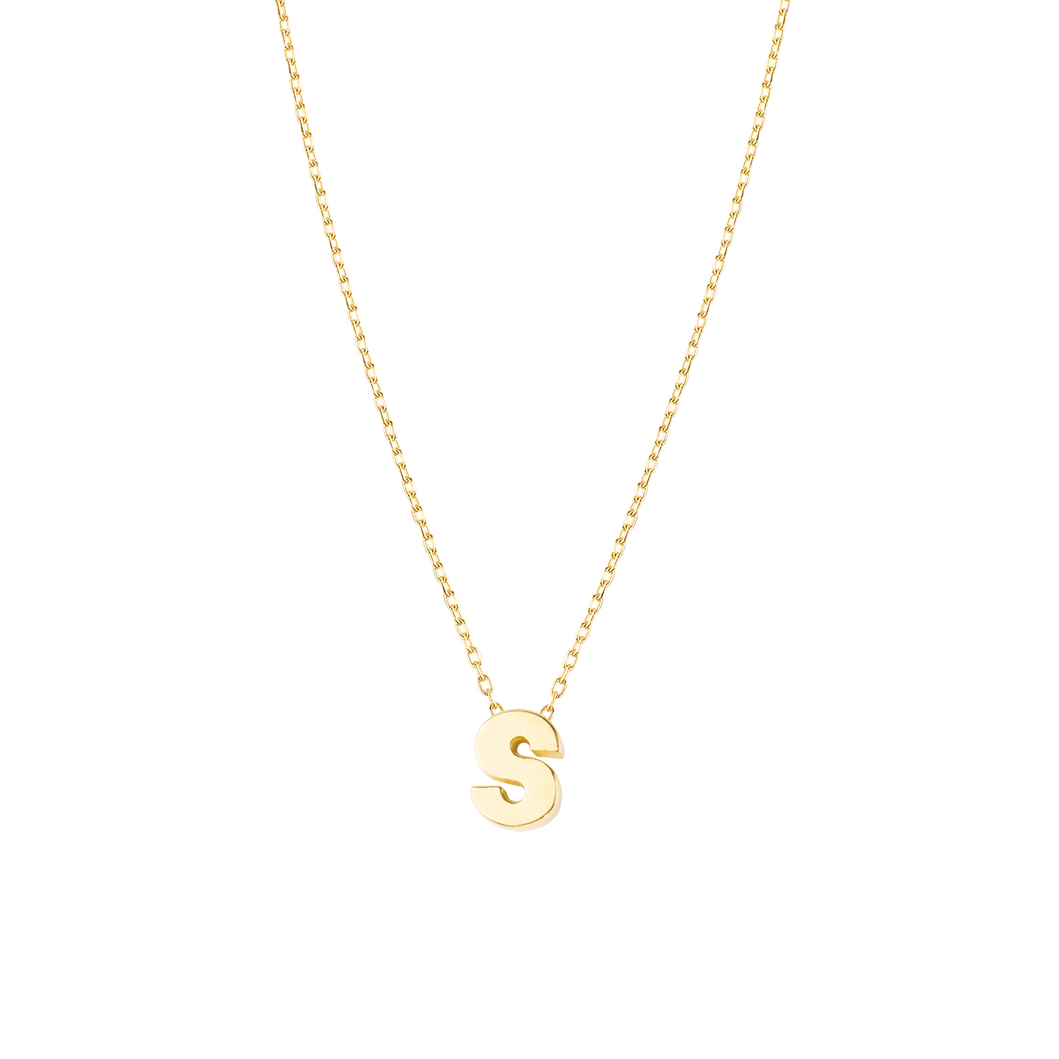 Collar de Oro 18kt Letra S 2
