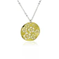 Collar de Plata Esterlina 925 Colgante Flores Revestido en Oro 18kt - Miniatura 3
