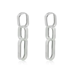 Aros de Plata Esterlina 925 Tres Eslabones