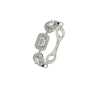 Anillo de Plata Esterlina 925 Triada con Circonita