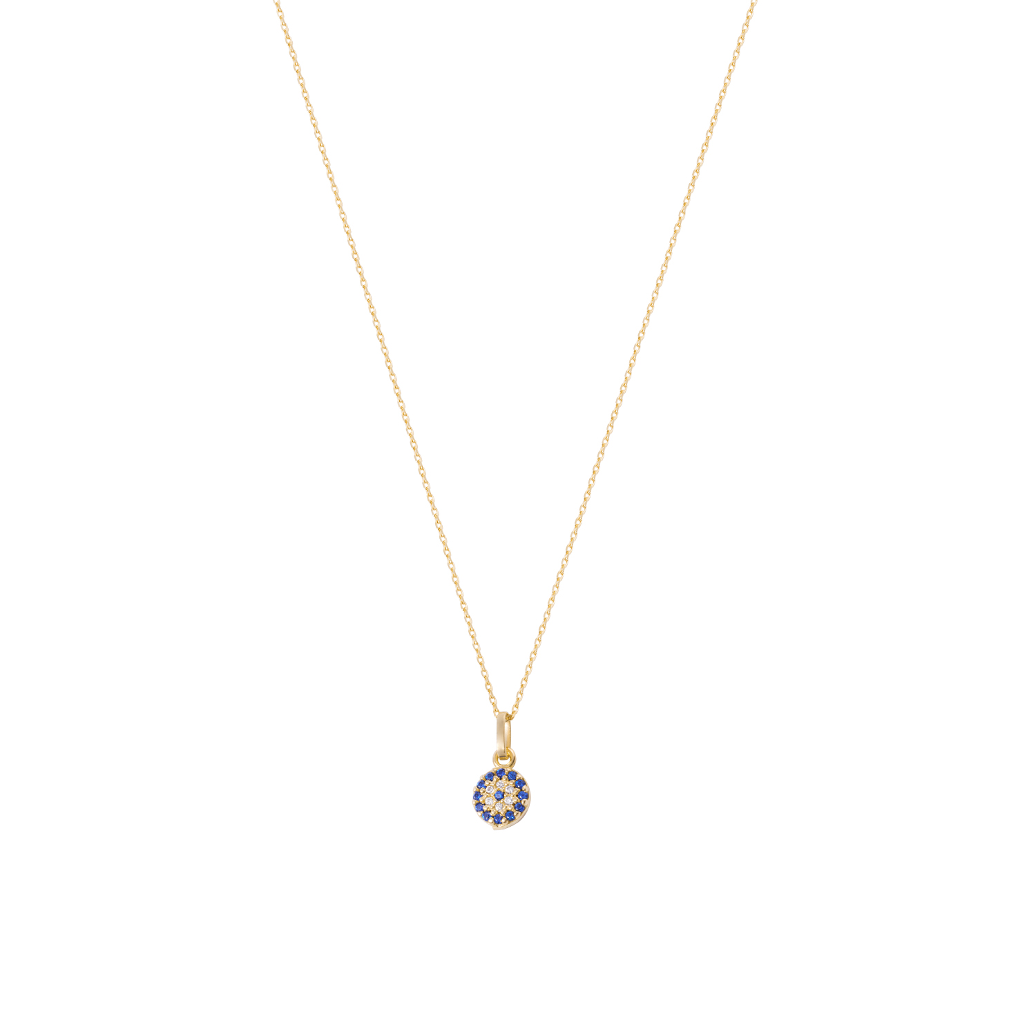 Collar de Oro 18kt Sello Circonita y Zafiros 2