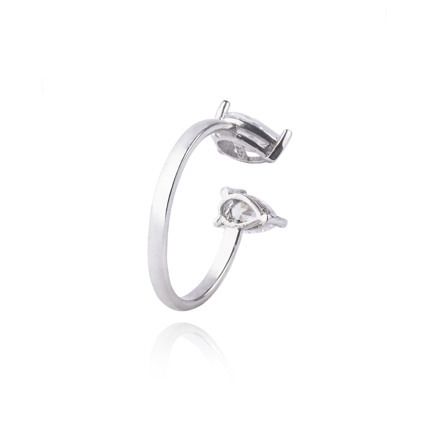 Anillo de Plata Esterlina 925 Doble Gota 3