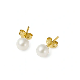 Aros de Oro 18kt Perla Cultivada de 6.0mm a 6.5mm