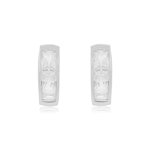 Aros de Plata Esterlina 925 Argollas Circon Riel