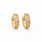 Aros Oro Amarillo 18kt Argollas Pave Circonita 12MM - Miniatura 2