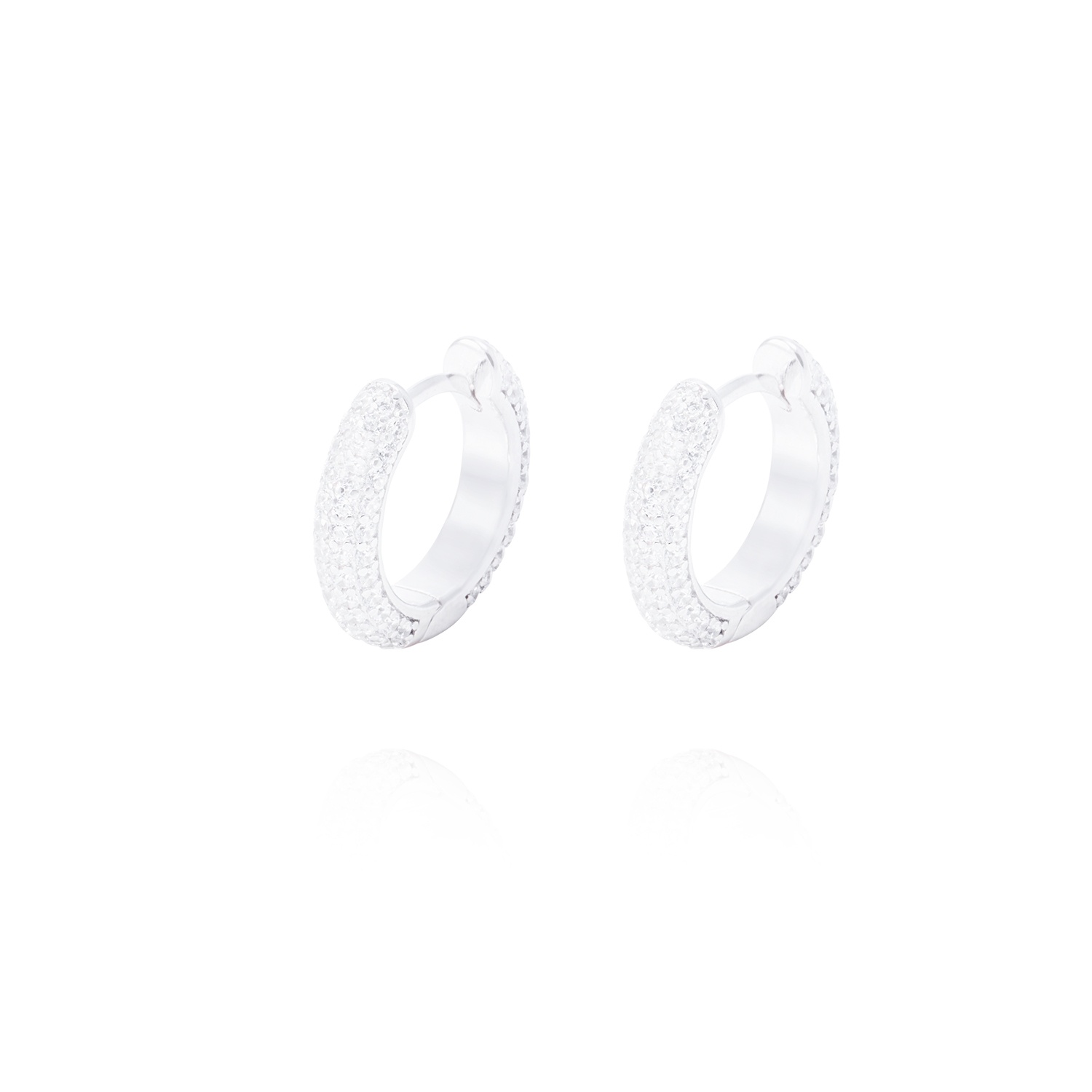 Aros de Plata Esterlina Argollas Brillante Circón 1