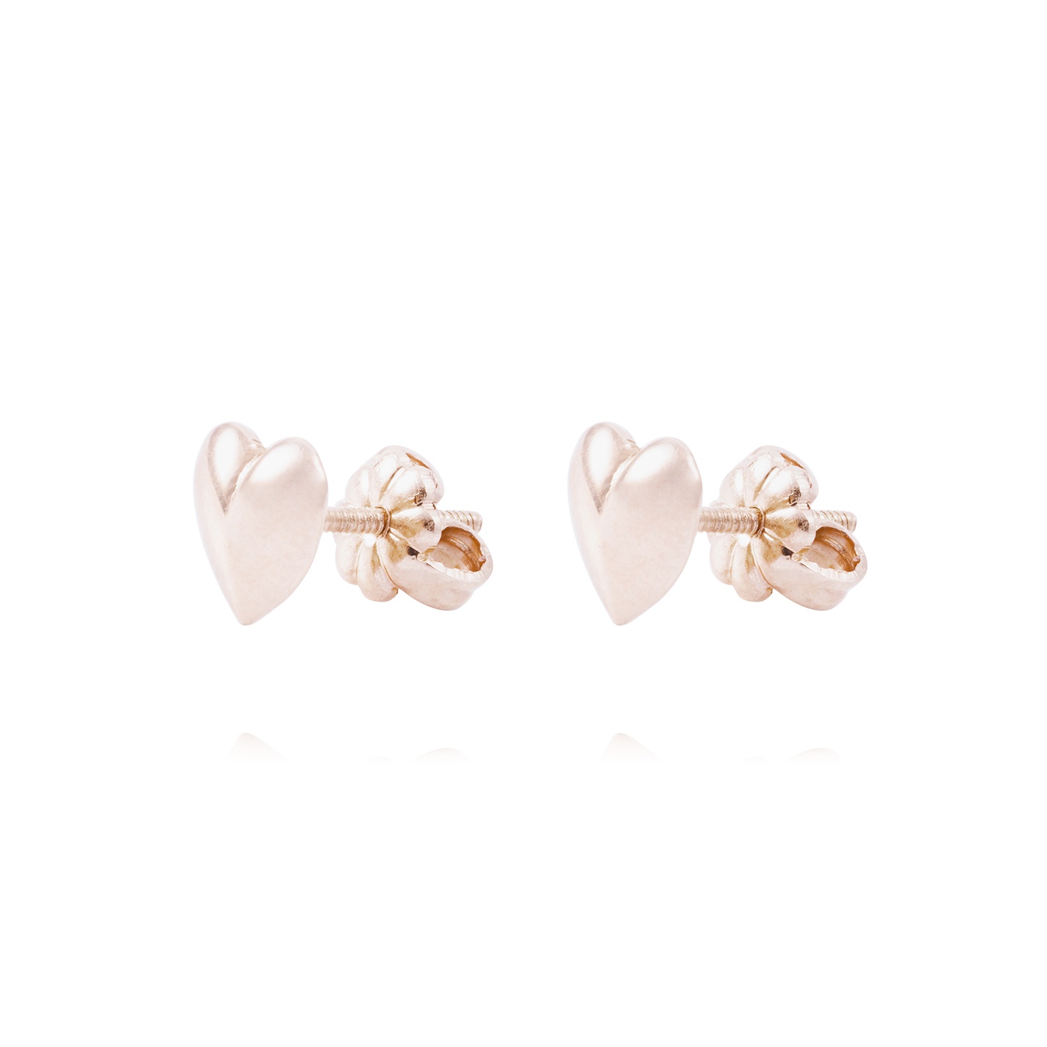 Aros Oro Miel 18kt Corazón Liso 1