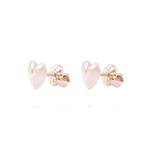 Aros Oro Miel 18kt Corazón Liso