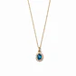 Colgante Oro Amarillo 18kt Roseta Aguamarina 6MM Circonita - Miniatura 3