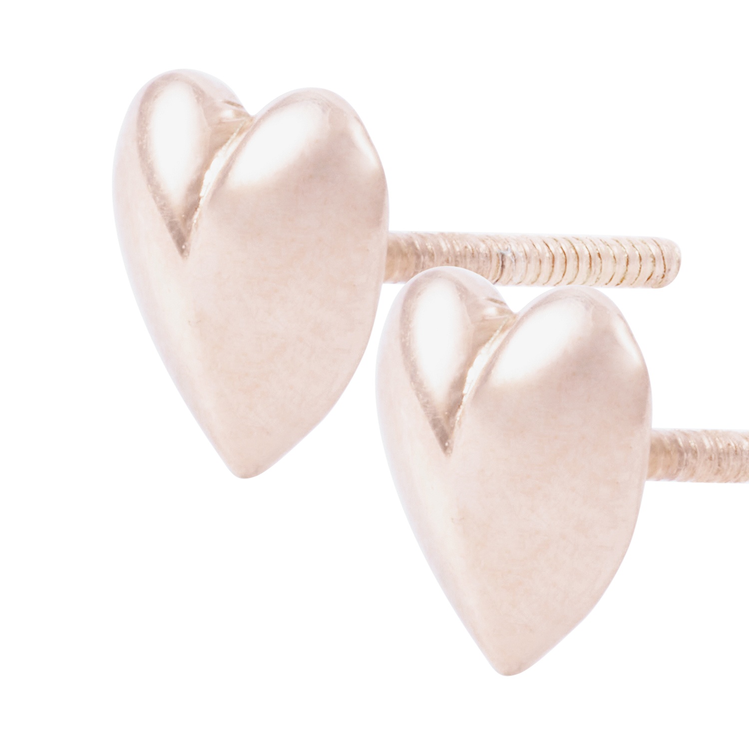 Aros Oro Miel 18kt Corazón Liso 2
