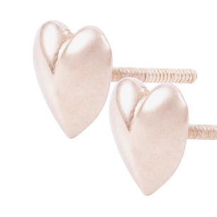 Aros Oro Miel 18kt Corazón Liso