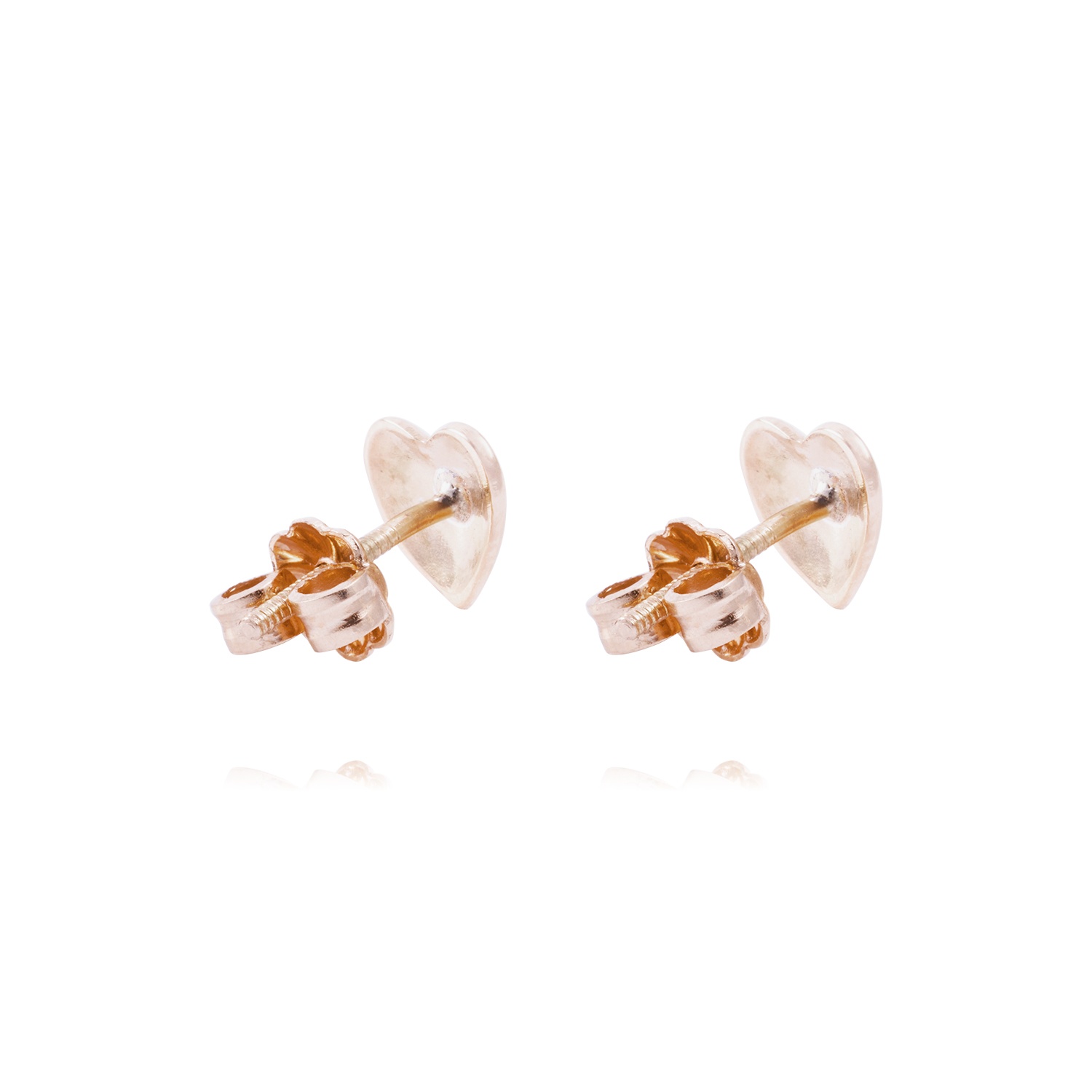 Aros Oro Miel 18kt Corazón Liso 3