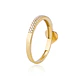Anillo de Oro 18kt Doble Cintillo Circonita Corazón - Miniatura 2