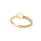 Anillo de Oro 18kt Doble Cintillo Circonita Corazón - Miniatura 3