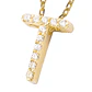 Collar de Plata Esterlina 925 Letra T Revestido en Oro 18kt - Miniatura 3