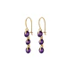 Aros Oro Miel 18kt Cascada Amatista Real - Miniatura 1