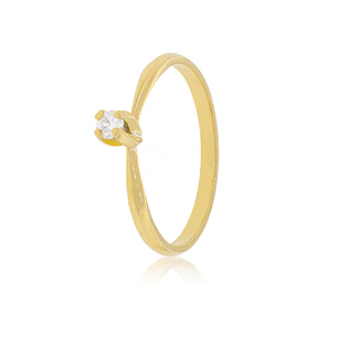 Anillo Compromiso Oro Amarillo 18kt  Niza 1x10ptos Diamante