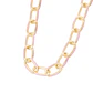Collar de Plata Esterlina 925 Eslabones rosados Bañado en Oro 14kt - Miniatura 3