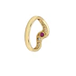 Anillo Oro Miel 18kt Solitario con Circonita Rubí y Circonitas Blancas - Miniatura 2