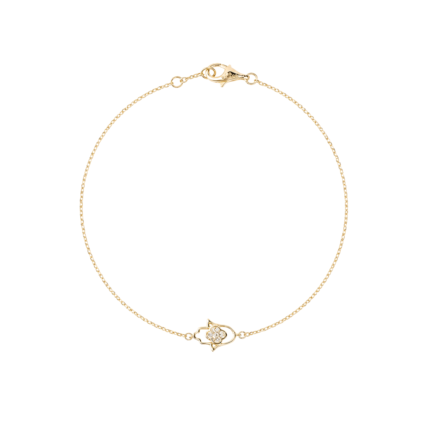 Pulsera de Oro 18kt Mano de Fátima Diamantes 3Pts totales 1